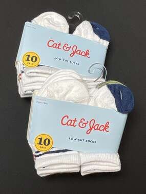 2 packs of Cat & Jack Low-Cut Socks 10-Pair Pack Size 6-12M